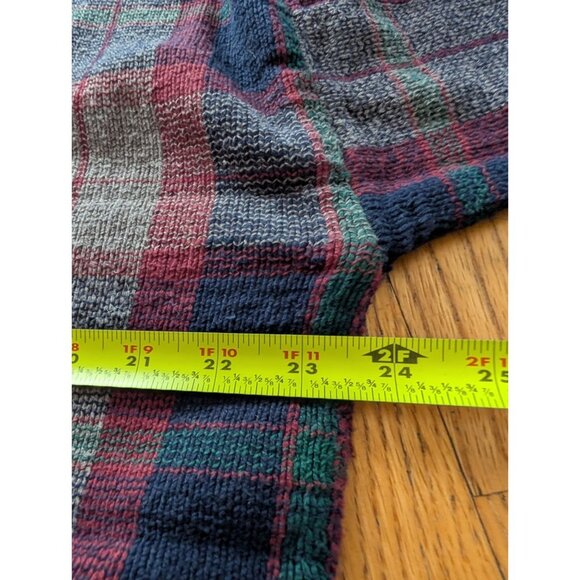 Vintage Croft & Barrow Plaid Sweater L Cotton/Acrylic Blend - Picture 6 of 6